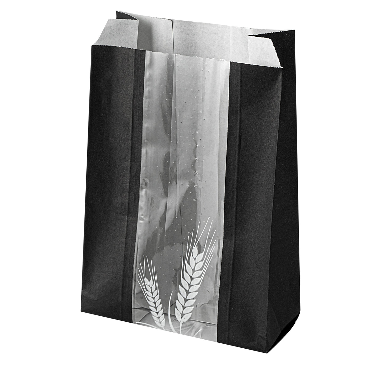 Bags, Bread, Bag Tek 6 x 2.75 x 10 Inch, Greaseproof Paper, Black, Wheat Pattern, Micro-Perforated, with Window,100 - 1 EACH