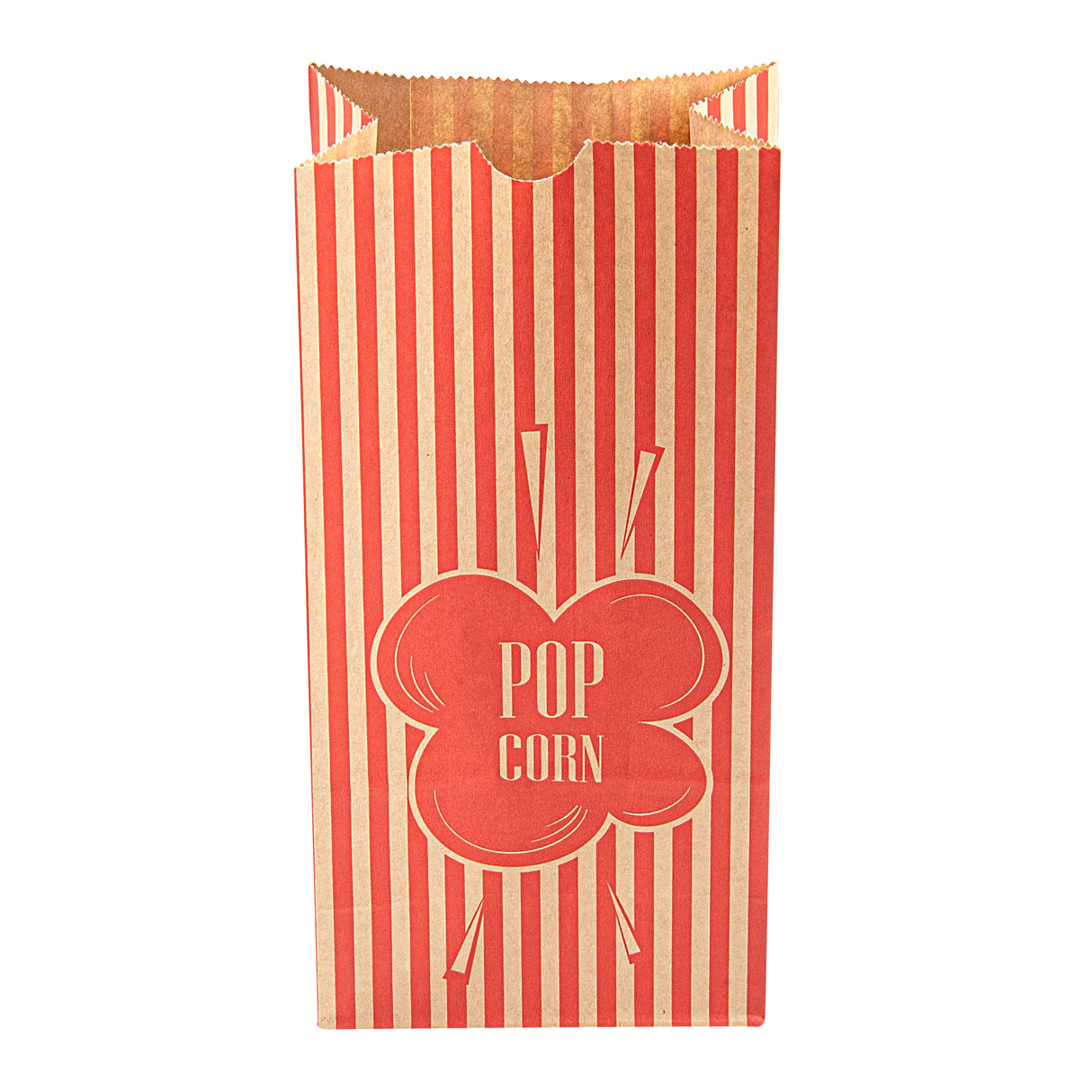 Bags, Popcorn, Bag Tek 1 Ounce, Paper, Red & Kraft, 4.25 x 2.25 x 9.50 Inch,100 - 1 EACH