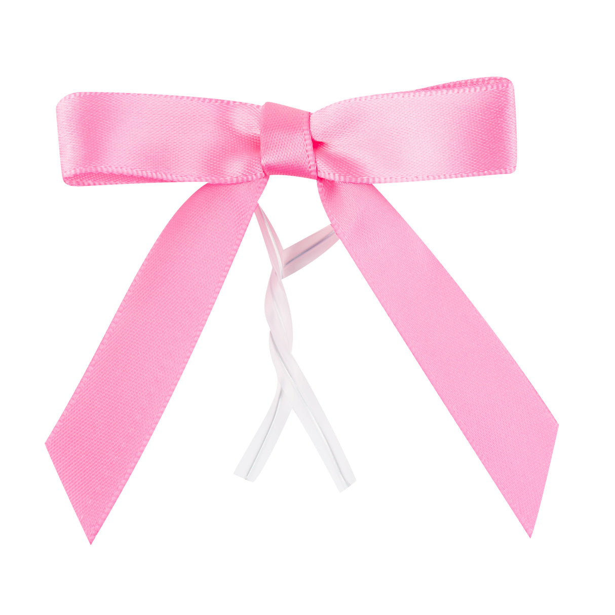 Bows, Twist Tie, Gift Tek 3 x 2.50 Inch, Pink, Polyester Satin,40 - 100 COUNT