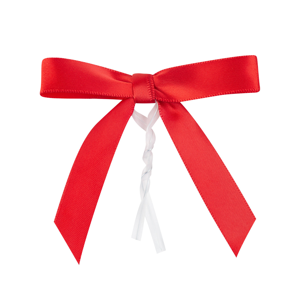 Bows, Twist Tie, Gift Tek 3 x 2.50 Inch, Red, Polyester Satin,40 - 100 COUNT
