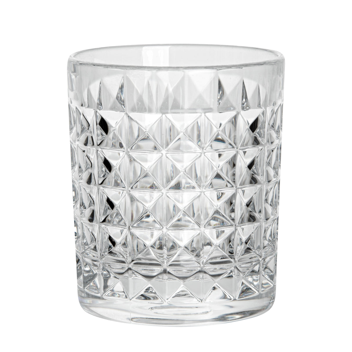 Glasses, Plastic Old Fashioned, Bev Tek, 9 Ounce, Polycarbonate, Cut Crystal Design, 3.25 x 3.25 x 3.75 Inch,8 - 6 COUNT