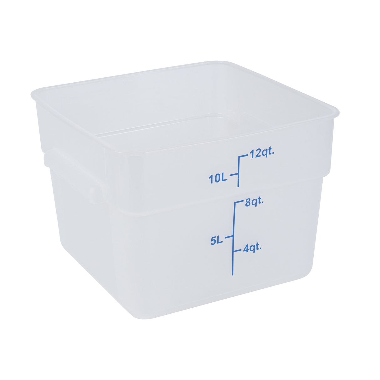 Containers, Food Storage, Met Lux 12 Quart, Square, Translucent, 11 x 11 x 8 Inch, with Blue Volume Markers,10 - 1 EACH