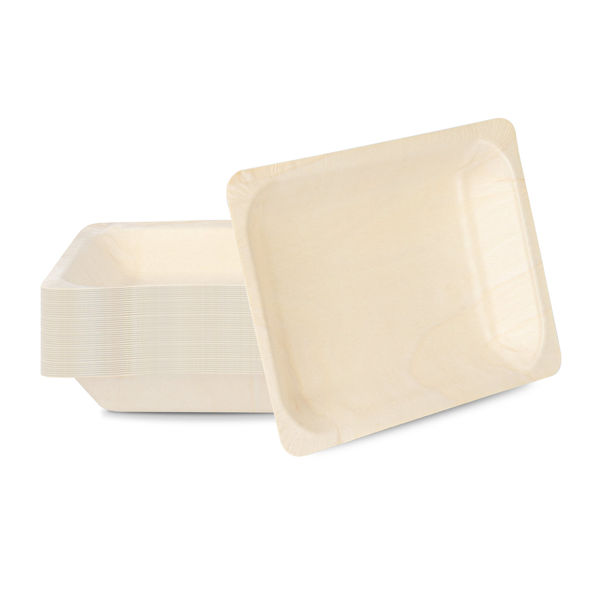 Plates, Taipei 8.75 x 6.75 x 1.25 Inch, Poplar Wood, Natural, Rectangular,4 - 50 COUNT