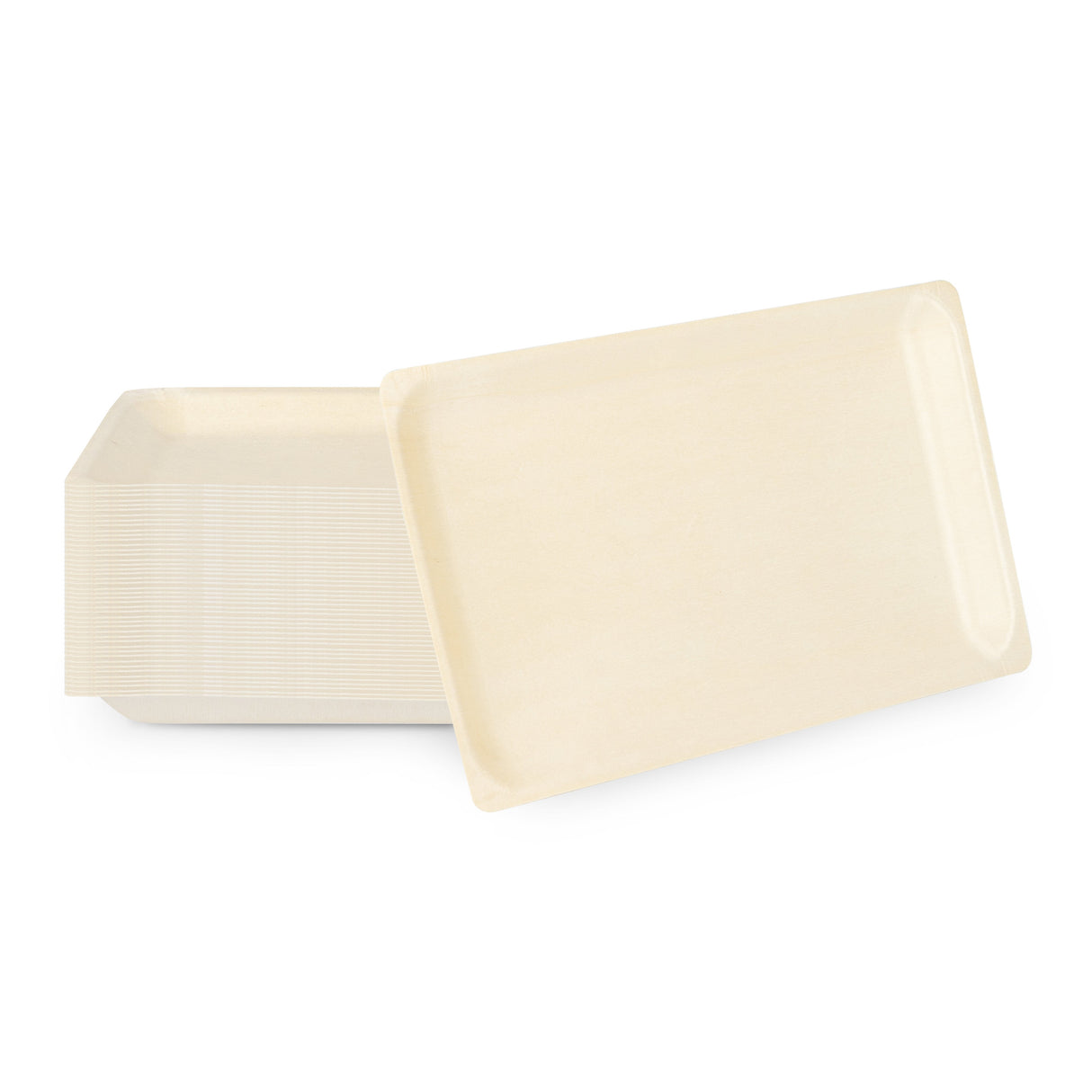 Plates, Taipei 10.75 x 6.25 x 0.50 Inch, Poplar Wood, Natural, Rectangular,4 - 50 COUNT