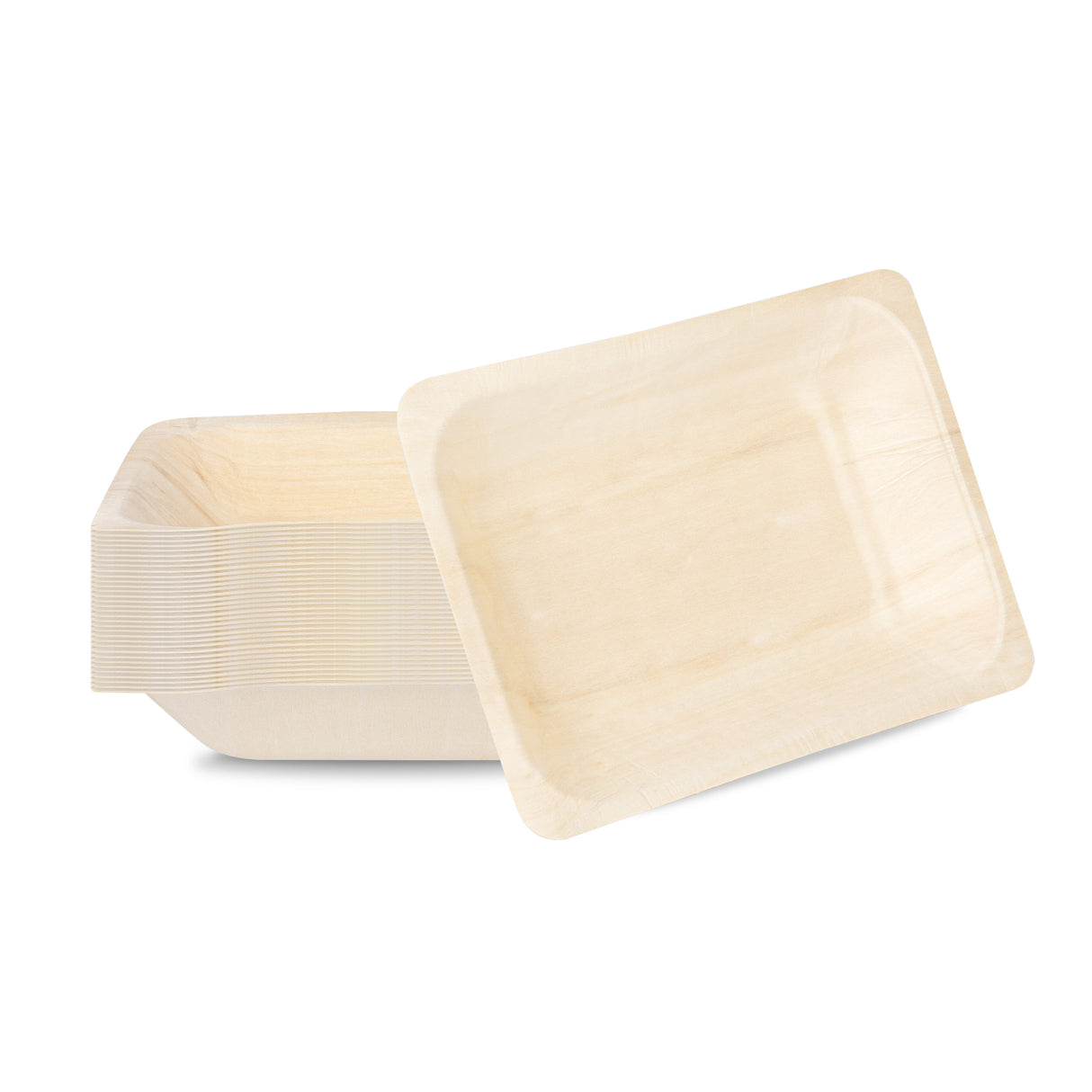 Plates, Taipei 7.75 x 5.50 x 1 Inch, Poplar Wood, Natural, Rectangular,50 - 1 EACH