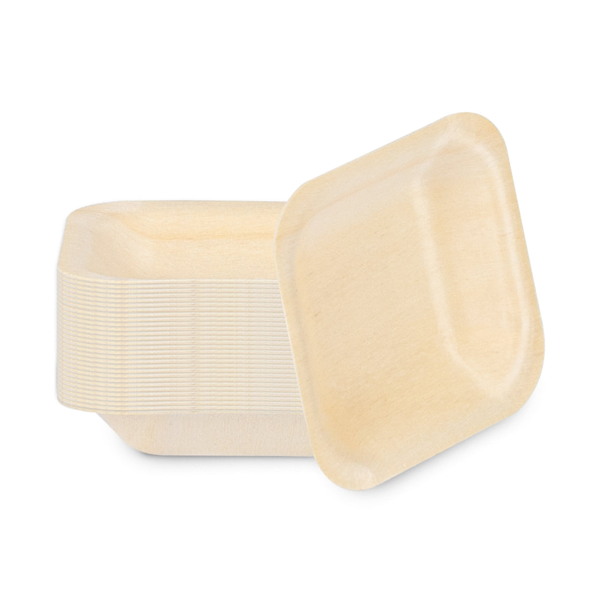 Plates, Taipei 2.75 x 2.75 Inch, Poplar Wood, Natural, Square,50 - 1 EACH