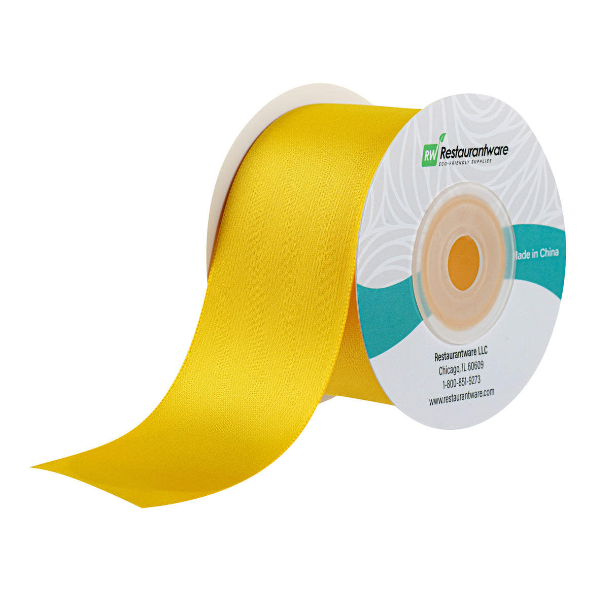 Ribbons, Satin, Gift Tek 1.50 Inch, Single-Face, Yellow, Polyester, 10 Yard,10 - 30 FOOT