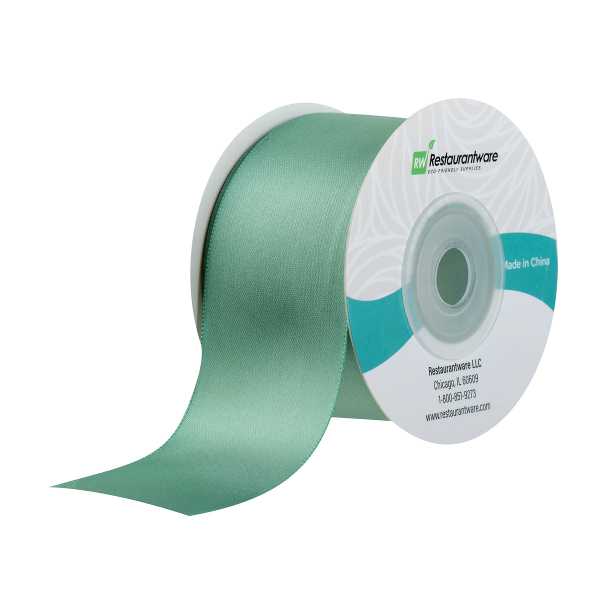 Ribbons, Satin, Gift Tek 1.50 Inch, Single-Face, Dark Shale Green, Polyester, 10 Yard,10 - 30 FOOT