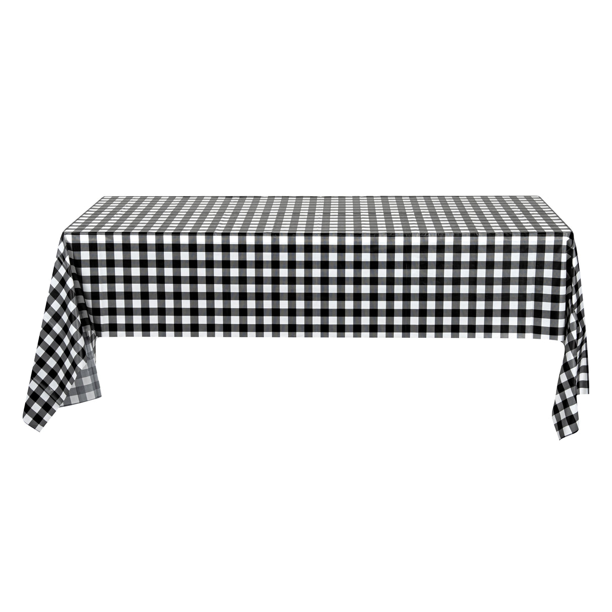 Covers, Table, Table Tek 108 x 54 Inch, Plastic, Black Gingham, Rectangular,10 - 2 COUNT