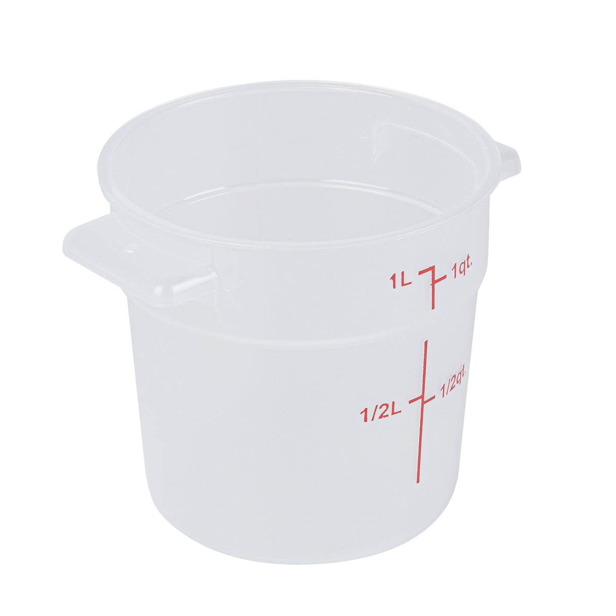 Containers, Food Storage, Met Lux 1 Quart, Round, Translucent, 5 x 5 x 5 Inch, with Red Volume Markers,10 - 1 COUNT