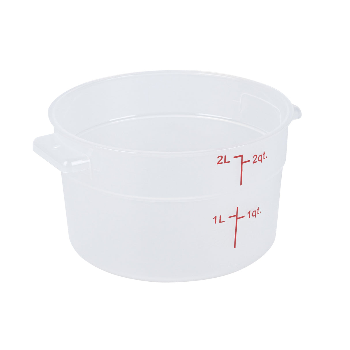 Containers, Food Storage, Met Lux 2 Quart, Round, Translucent, 7.25 x 7.25 x 4.25 Inch, with Red Volume Markers,10 - 1 EACH