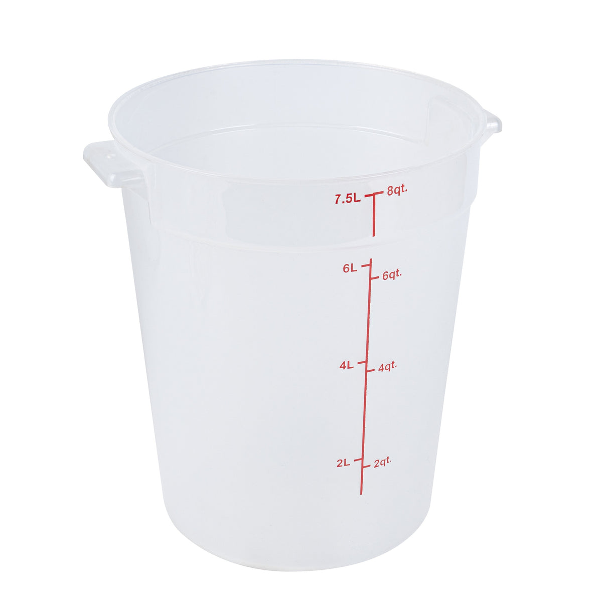 Containers, Food Storage, Met Lux 8 Quart, Round, Translucent, 8.75 x 8.75 x 10.75 Inch, with Red Volume Markers,10 - 1 EACH