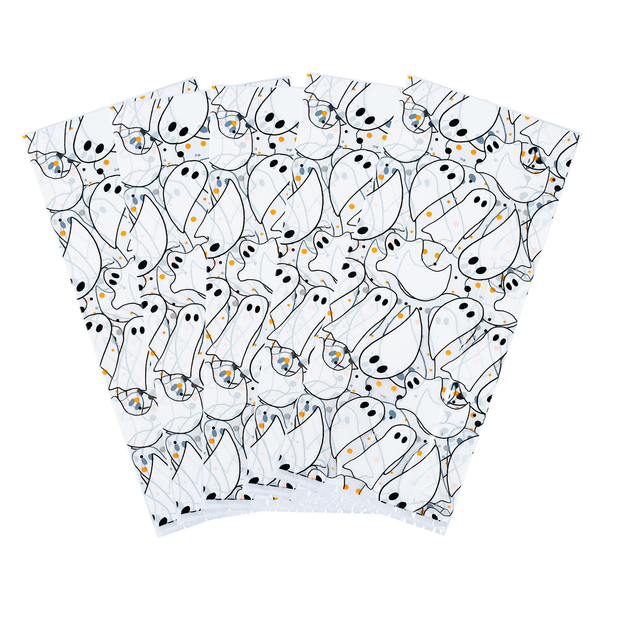 Bags, Candy, Bag Tek 4 x 2 x 9.50 Inch, Plastic, Ghost Print, Gusseted,40 - 100 COUNT