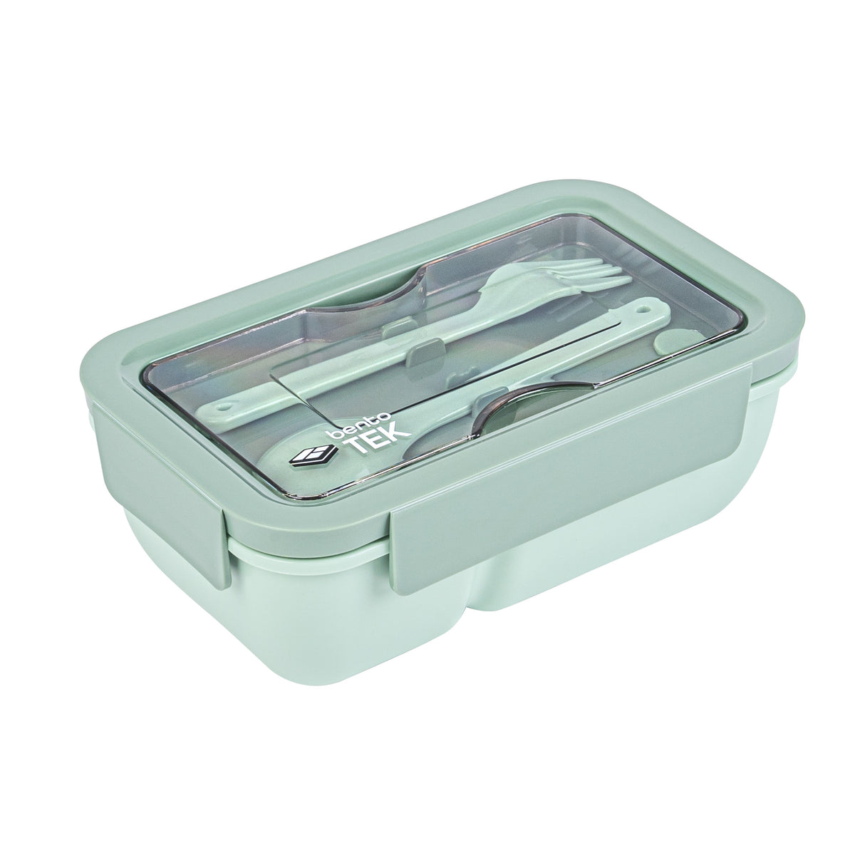 Boxes, Lunch, Bento Tek 29 Ounce, Microwave-Safe, Green, 7.75 x 4.75 x 2.75 Inch, with Fork & Spoon,10 - 1 EACH