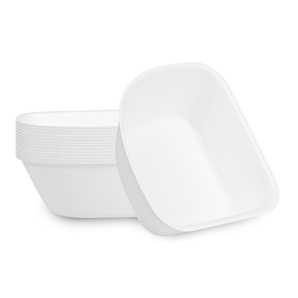 Bowls, Pulp Safe 7 Ounce, Sugarcane & Bagasse, White, 4 x 4 x 1.25 Inch, Modular,4 - 25 COUNT