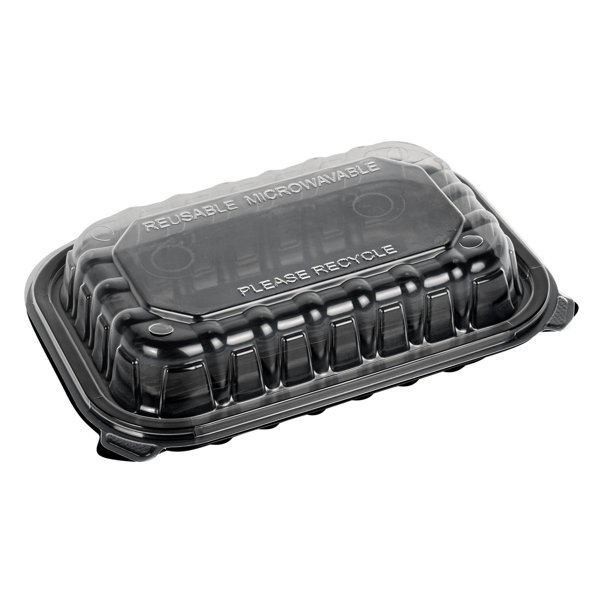 Containers, Thermo Tek 24 Ounce, Plastic, Black, 9 x 6 x 3 Inch, Clamshell,2 - 50 COUNT