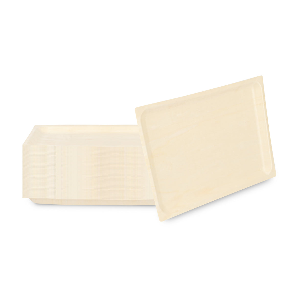 Plates, Taipei 10.75 x 7.25 x 0.75 Inch, Poplar Wood, Natural, Rectangular,4 - 50 COUNT