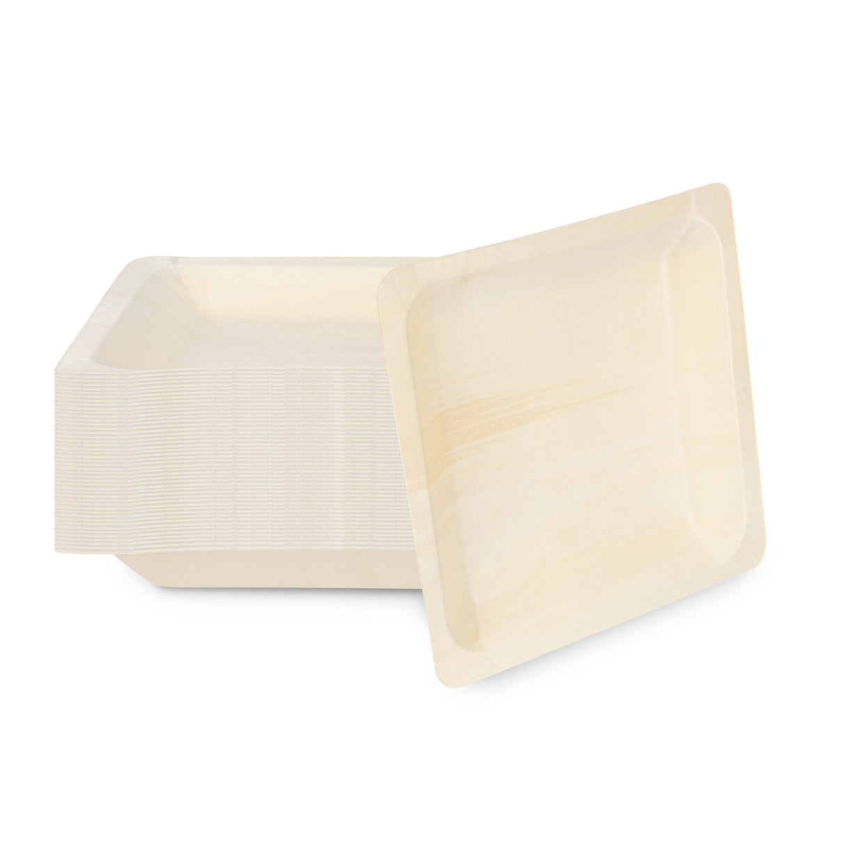 Plates, Taipei 9.75 x 9.75 x 1 Inch, Poplar Wood, Natural, Square,4 - 50 COUNT