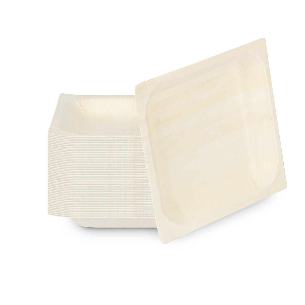 Plates, Taipei 5 x 5 x 0.50 Inch, Poplar Wood, Natural, Square,4 - 50 COUNT