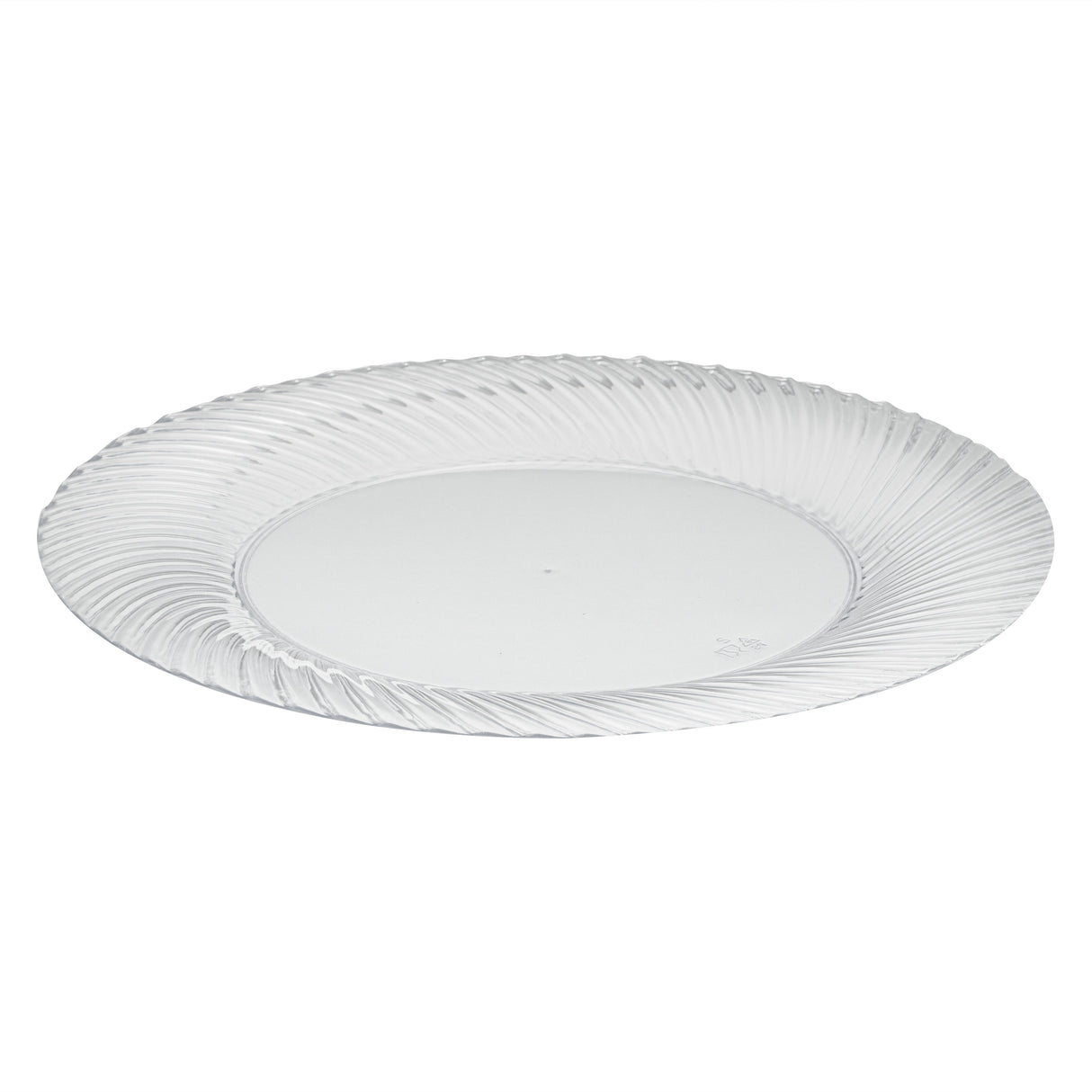 Plates, Moderna 9 x 9 x 0.50 Inch, Plastic, Clear, Wave Textured Rim, Round,40 - 1 EACH