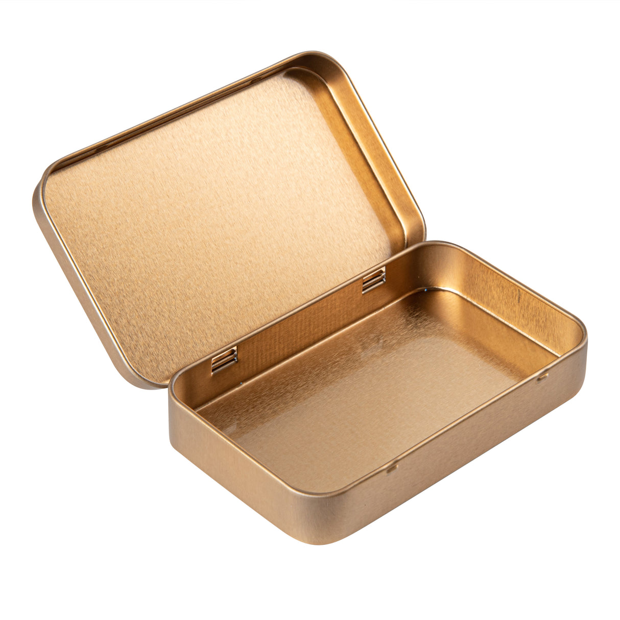 Containers, RW Base 2 Ounce, Gold, Tin, Rectangular, with Hinged Lid,10 - 1 EACH