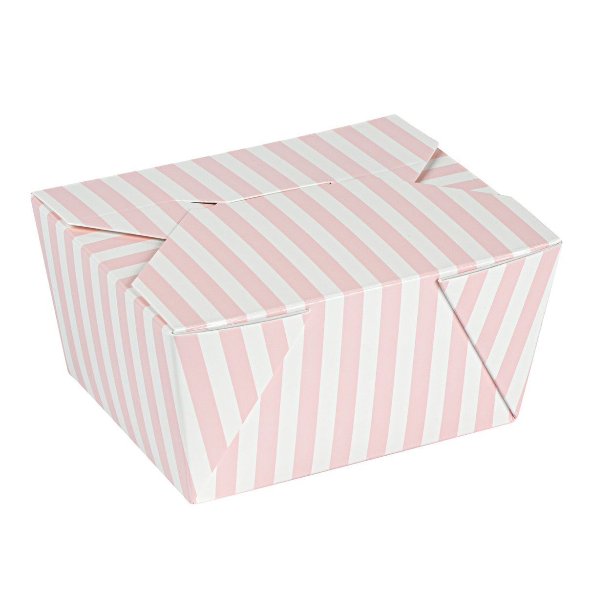 Containers, Take-Out, Bio Tek 30 Ounce, Paper, Pink & White Stripe, 5 x 4 x 2.50 Inch, #1, Rectangular,50 - 1 EACH
