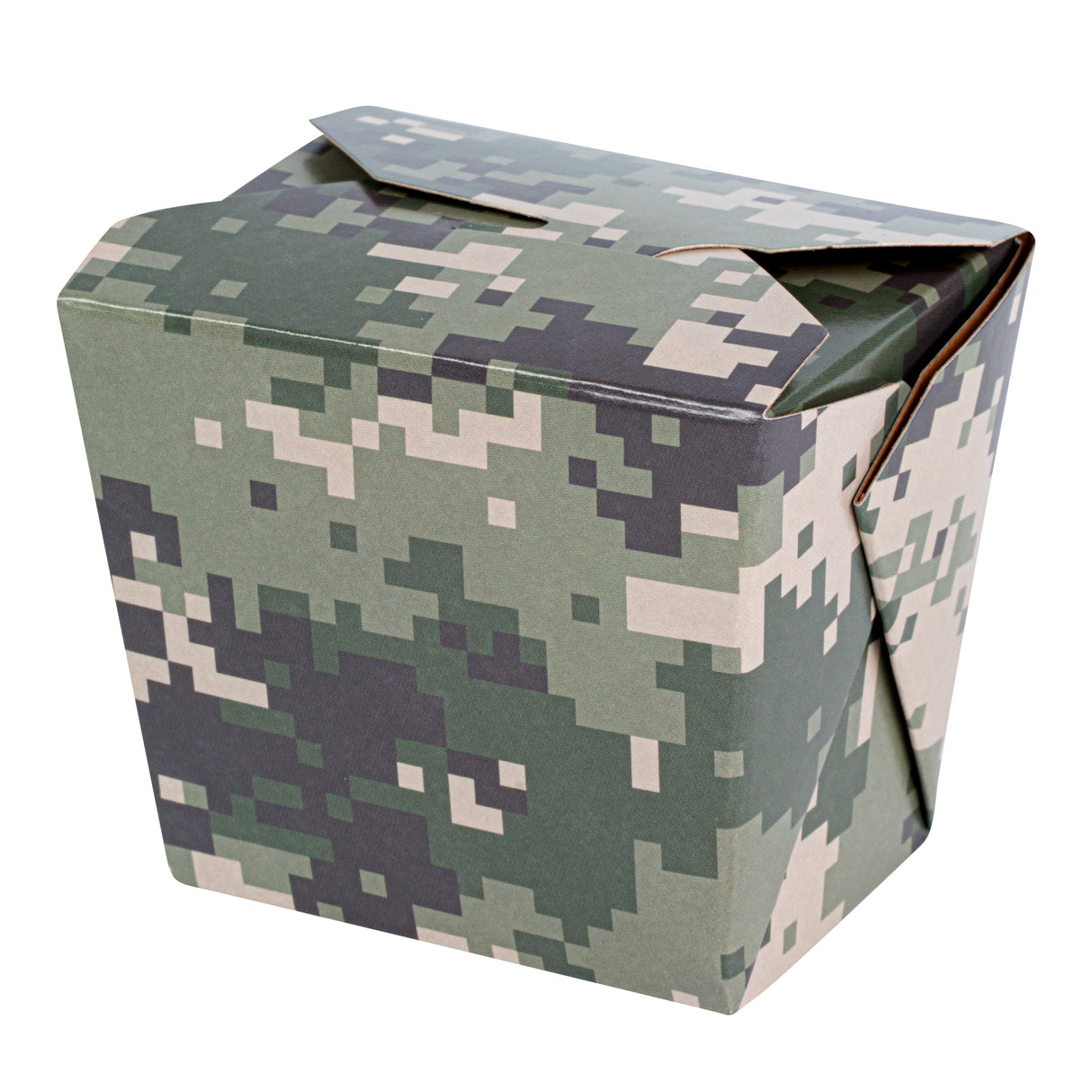 Containers, Noodle Take-Out, Bio Tek 8 Ounce, Paper, Camouflage, Square,50 - 1 EACH