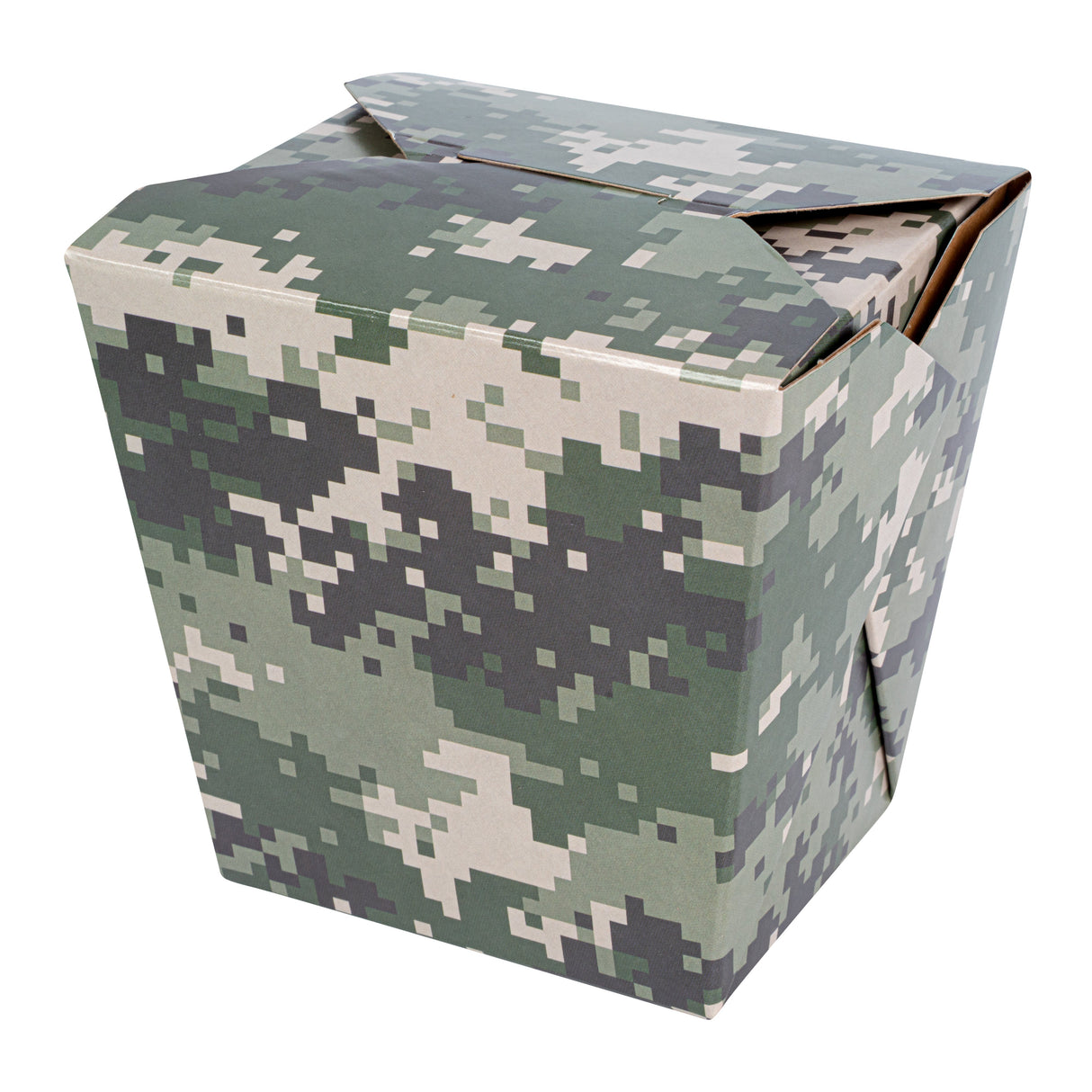 Containers, Noodle Take-Out, Bio Tek 26 Ounce, Paper, Camouflage, Square,50 - 1 EACH