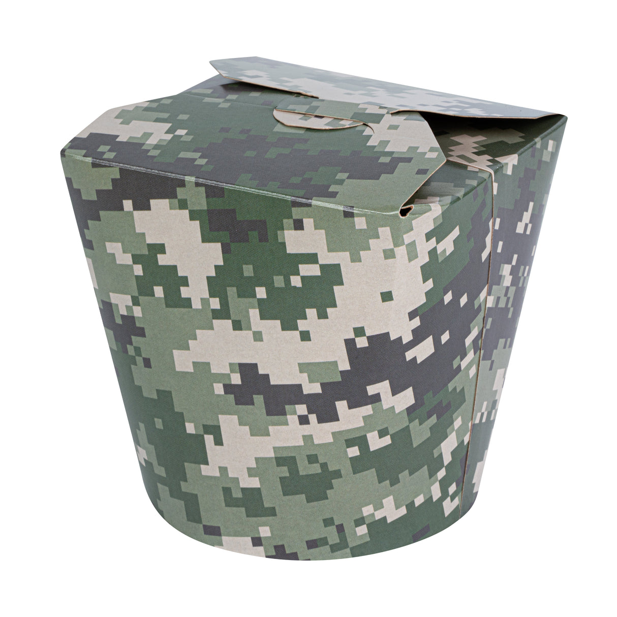 Containers, Noodle Take-Out, Bio Tek 26 Ounce, Paper, Camouflage, Round,50 - 1 EACH