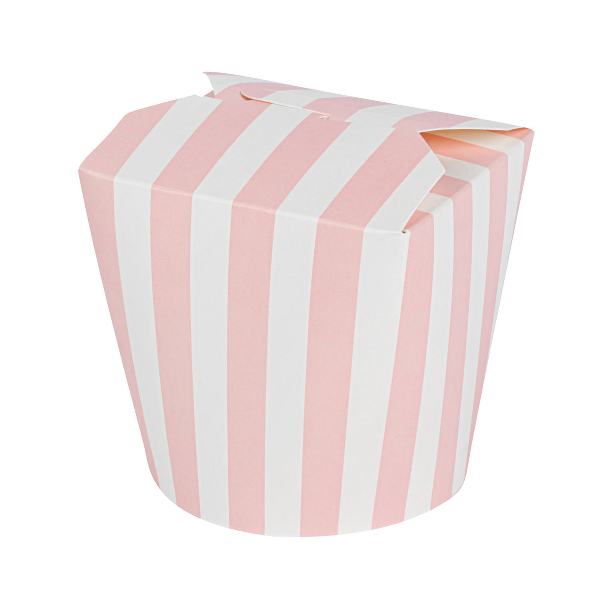 Containers, Noodle Take-Out, Bio Tek 26 Ounce, Paper, Pink & White Stripe, Round,50 - 1 EACH