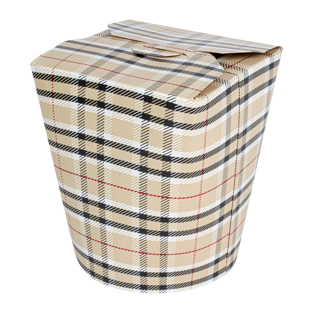 Containers, Noodle Take-Out, Bio Tek 32 Ounce, Paper, Plaid, Round,50 - 1 EACH