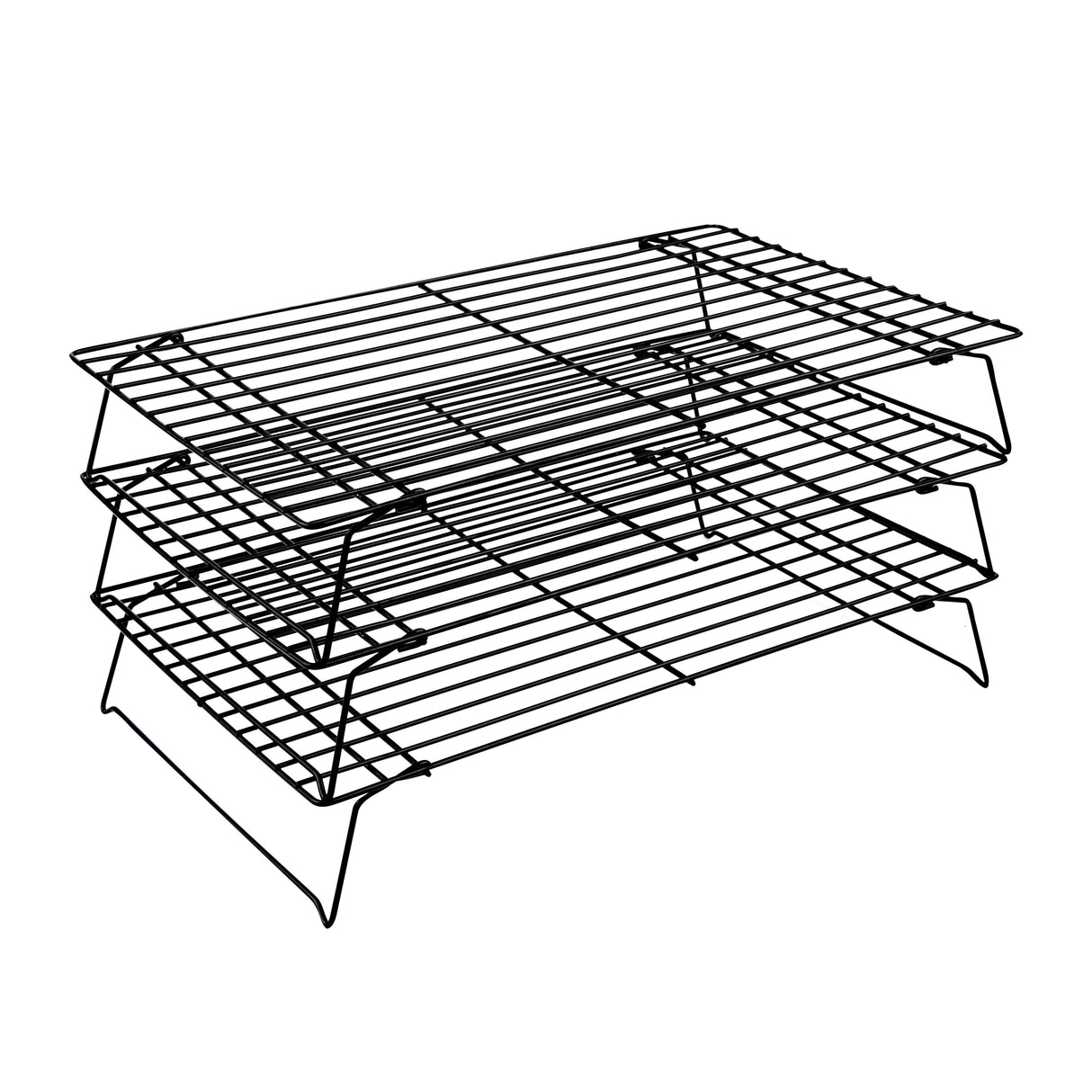 Rack Set, Cooling, Met Lux 3-Tier Stacking, 15.75 x 9.75 x 8.25 Inch, Wire, Black,1 - 1 EACH