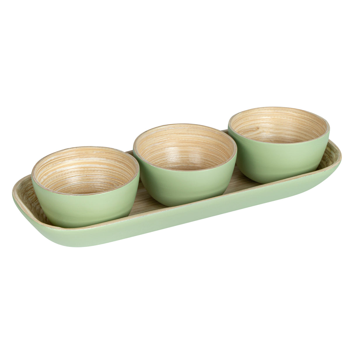 Bowl Set, Bambuddha Bamboo, Green, with Bamboo Tray,1 - 4 PIECE