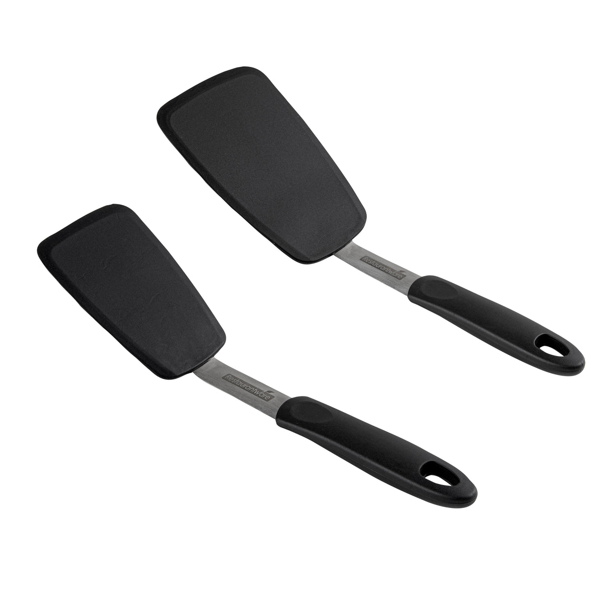 Turner Set, Solid, Comfy Grip 2-Piece, Black, Silicone,1 - 2 PIECE