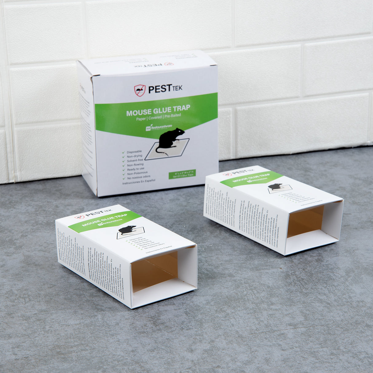 Mouse Traps, Pest Tek, Glue Board, Covered, Paper, 6 x 3 x 2 Inch,3 - 1 EACH