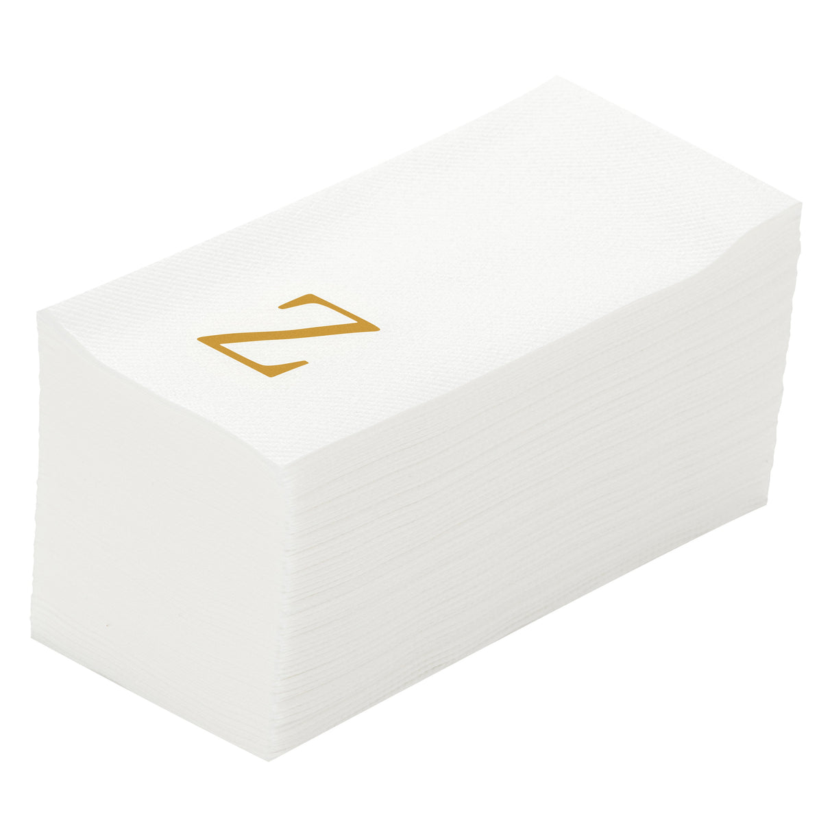 Towels, Guest, Luxenap, Linen-Feel, White, with Gold Sans Serif Letter Z, Air Laid, 15.75 x 8 Inch, Rectangular,40 - 50 COUNT