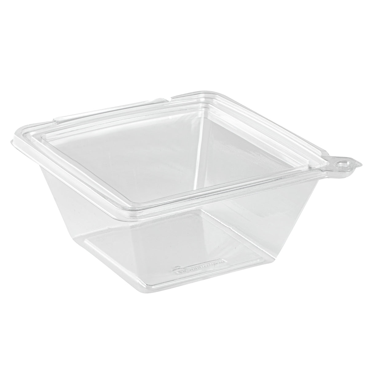 Bowls, Salad, Tamper Tek 48 Ounce, Plastic, Clear, 7.50 x 7.25 x 3.25 Inch, Square, with Lid, Tamper Evident,100 - 1 EACH
