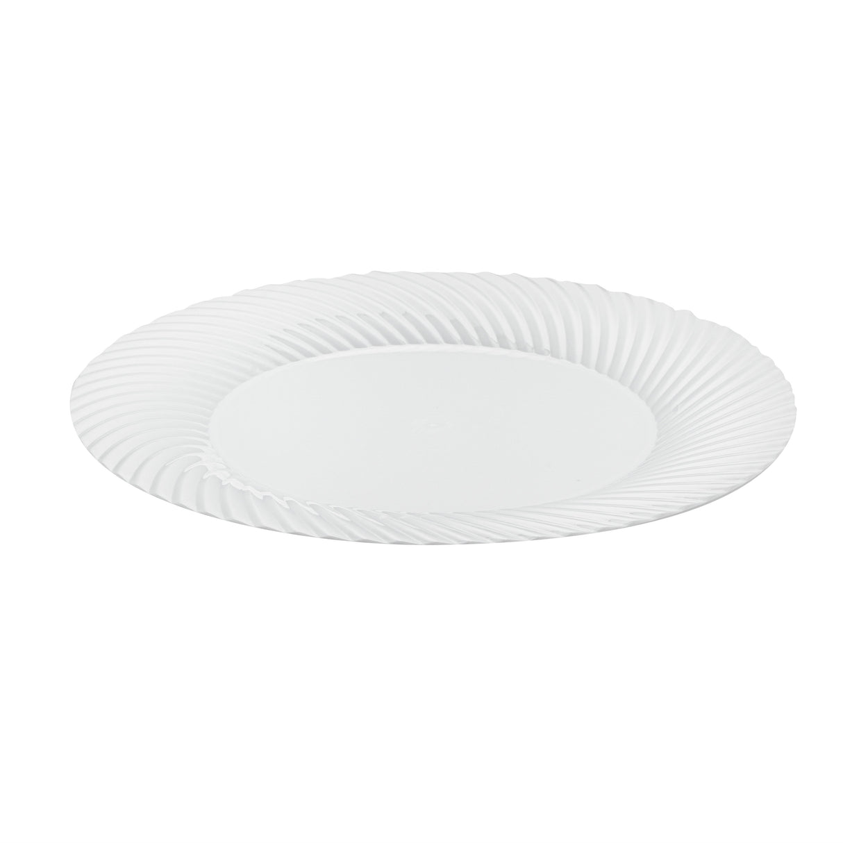 Plates, Moderna 9 x 9 x 0.50 Inch, Plastic, White, Wave Textured Rim, Round,5 - 40 COUNT