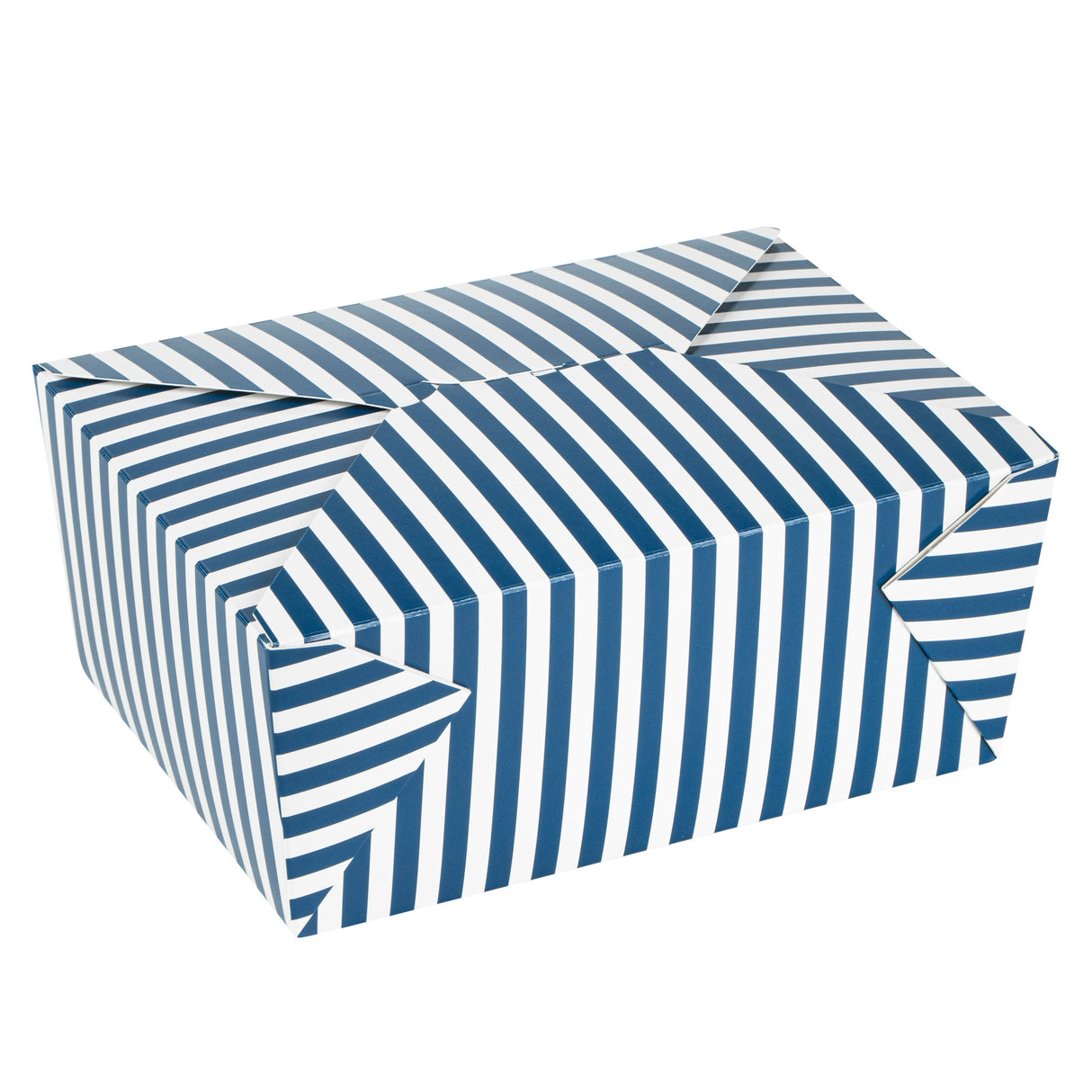 Containers, Take-Out, Bio Tek 98 Ounce, Paper, Blue & White Stripe, 8.50 x 6.25 x 3.50 Inch, #4,4 - 50 COUNT