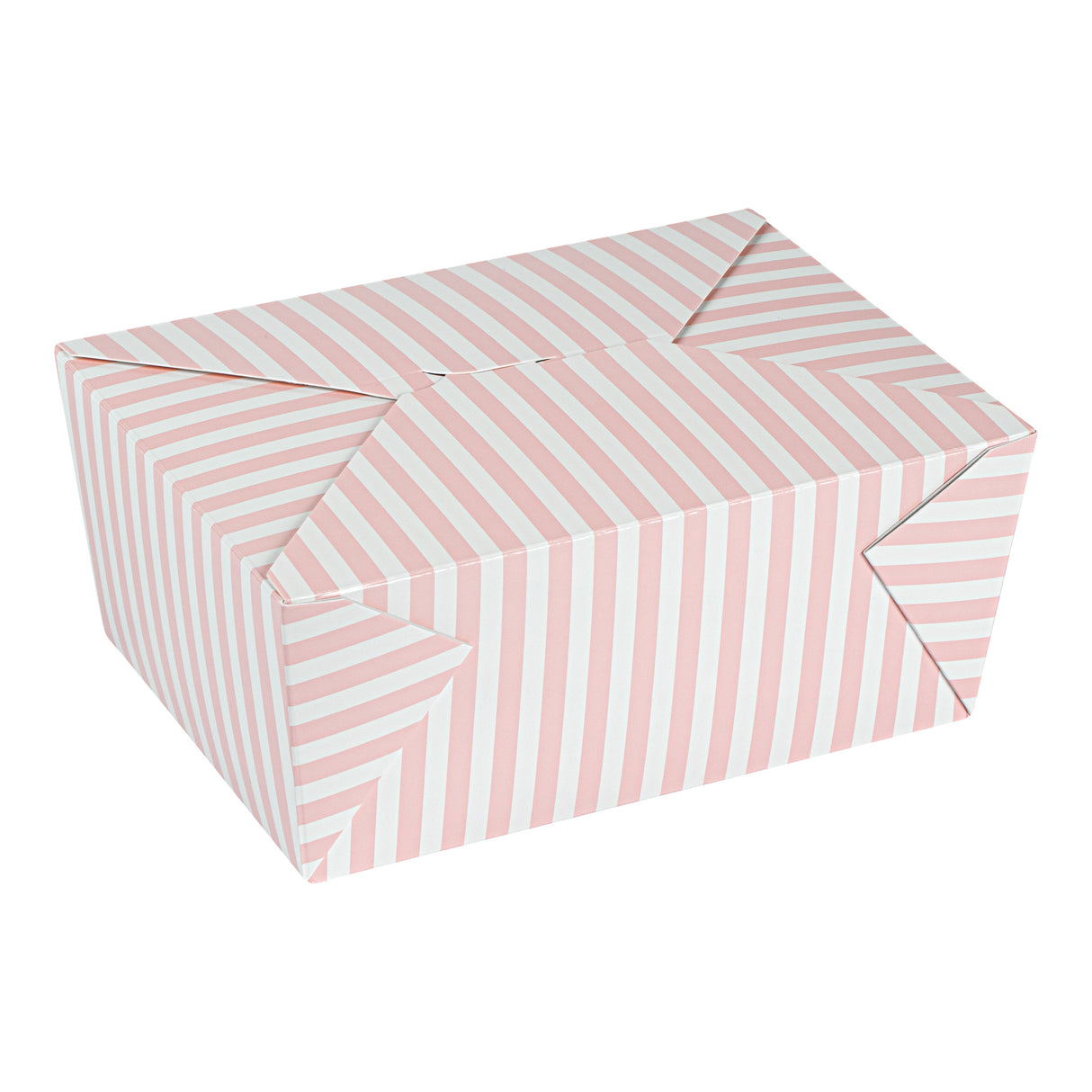 Containers, Take-Out, Bio Tek 98 Ounce, Paper, Pink & White Stripe, 8.50 x 6.25 x 3.50 Inch, #4,4 - 50 COUNT