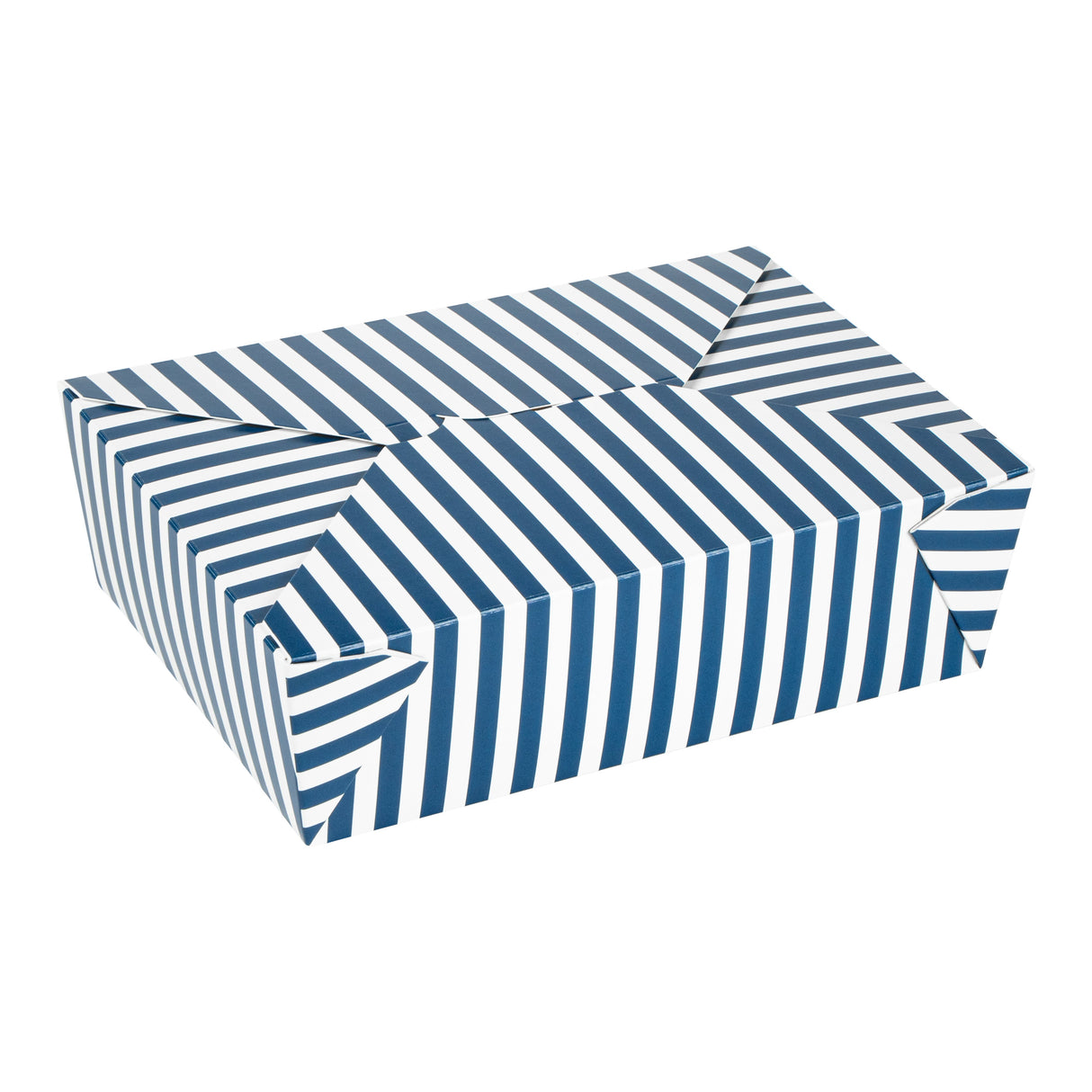 Containers, Take-Out, Bio Tek 71 Ounce, Paper, Blue & White Stripe, 8.50 x 6.25 x 2.50 Inch, #3, Rectangular,4 - 50 COUNT