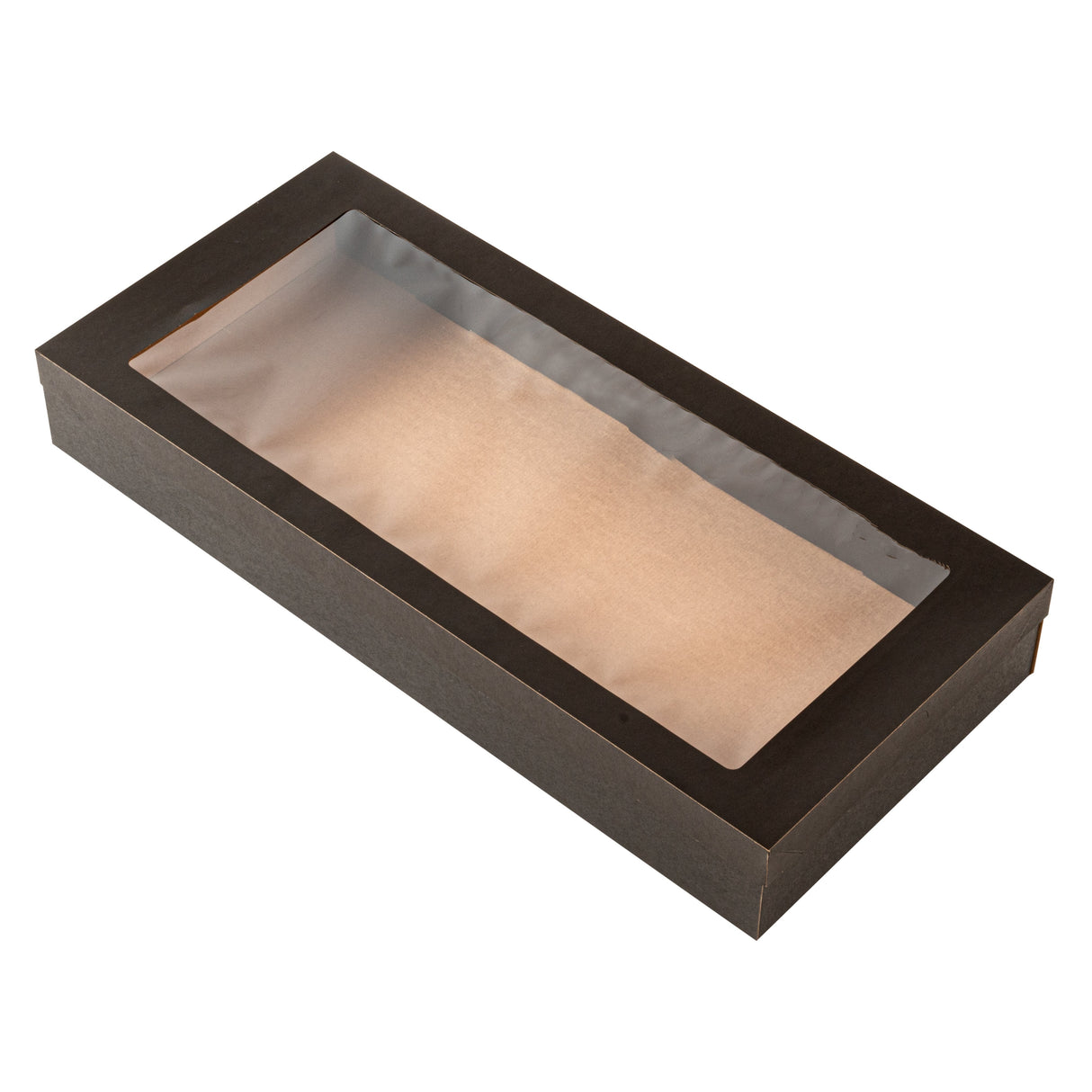 Boxes, Catering, Cater Tek 22.25 x 10 x 3.25 Inch, Paper, Black, Rectangular, with Window Lid,10 - 10 COUNT