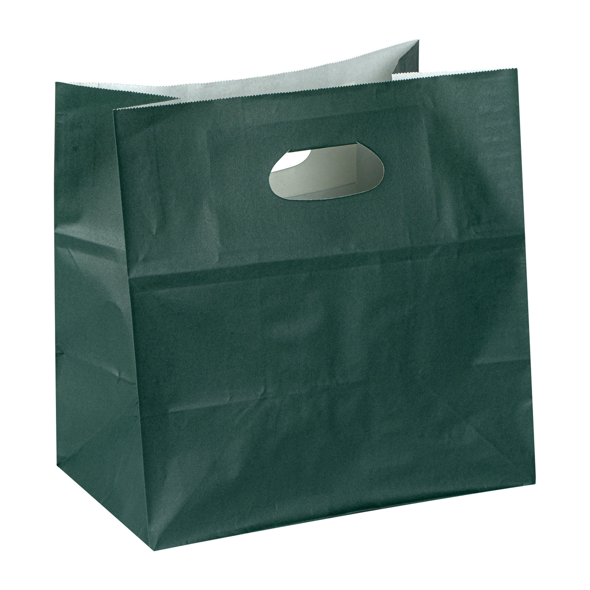 Bags, Take-Out, Bag Tek 11 x 7 x 11 Inch, Paper, Forest Green, Rectangular, with Handles,100 - 1 EACH