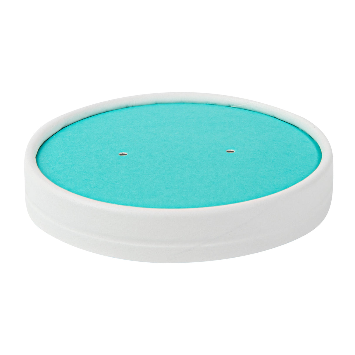 Lids, Flat, Bio Tek, Paper, Turquoise, Round, for 12 Ounce Soup Container,8 - 25 COUNT