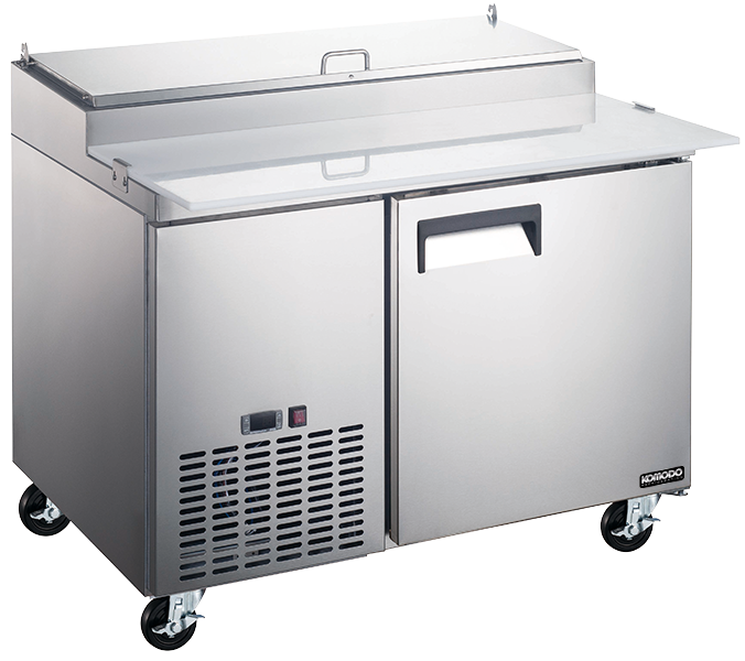 Table, Pizza Preparation, 44 Inch, Refrigerated, Stainless Steel Exterior, contains Recessed Handles/Adjustable,1 - 1 EACH