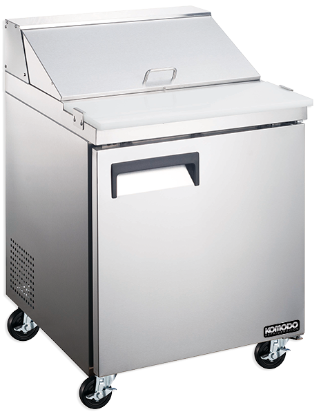 Unit, Sandwich Preparation, 27 Inch, Refrigerated, Stainless Steel Exterior, contains Recessed Handles/Adjustable, includes Casters,1 - 1 EACH