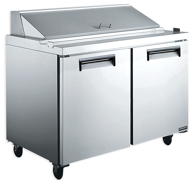 Unit, Sandwich Preparation, 48 Inch, Refrigerated, Stainless Steel Exterior, contains Recessed Handles/Adjustable, includes Casters,1 - 1 EACH