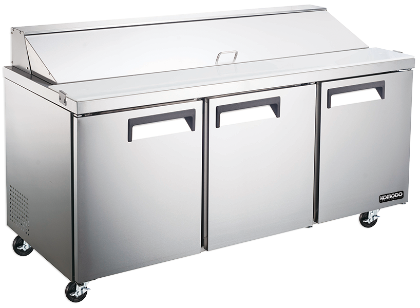 Unit, Sandwich Preparation, 72 Inch, Refrigerated, Stainless Steel Exterior, contains Recessed Handles/Adjustable, includes Casters,1 - 1 EACH