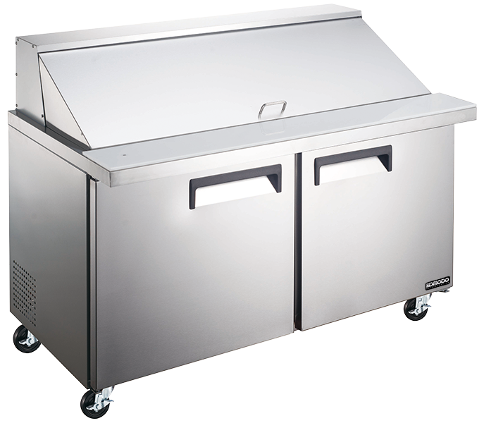 Unit, Sandwich Preparation, 60 Inch, Mega Top Refrigerated, Stainless Steel Exterior, contains Recessed Handles/Adjustable, includes Casters,1 - 1 EACH