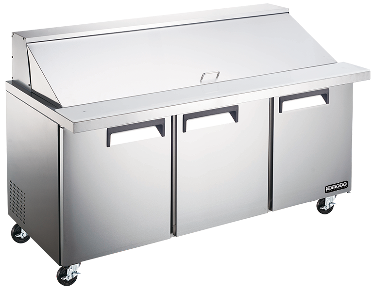 Unit, Sandwich Preparation, 72 Inch, Mega Top Refrigerated, Stainless Steel Exterior, contains Recessed Handles/Adjustable, includes Casters,1 - 1 EACH